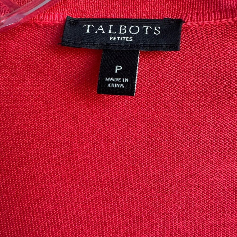 Talbots 3/4 Sleeve Open Front Cotton Blend Cardigan Sweater Size XS Petite - Picture 3 of 8